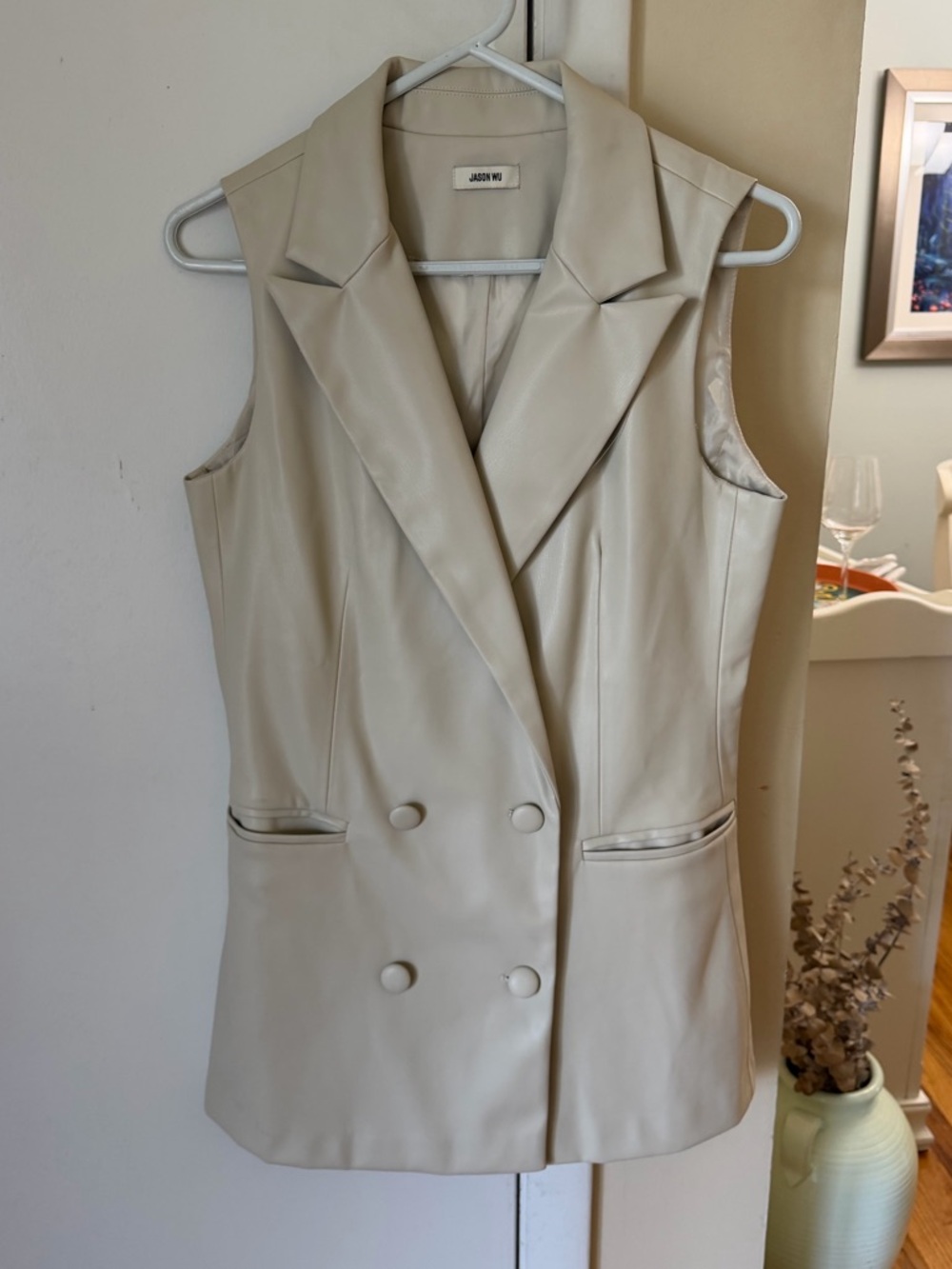 Jason Wu Faux Leather Beige Vest